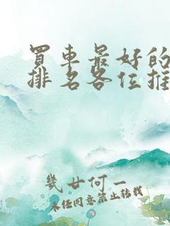 买车最好的软件排名各位推荐下