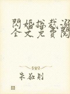 闪婚总裁溺宠妻全文免费阅读全文