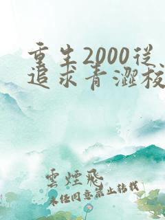 重生2000从追求青涩校花同桌女主