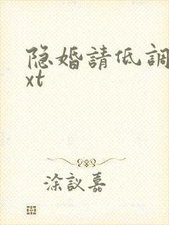 隐婚请低调 txt
