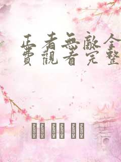 正者无敌全集免费观看完整版