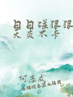 日日碰狠狠添天天爽不卡