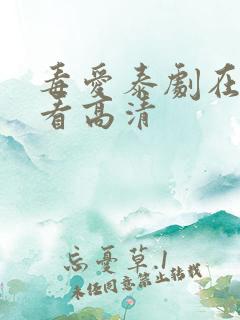 毒爱泰剧在线观看高清