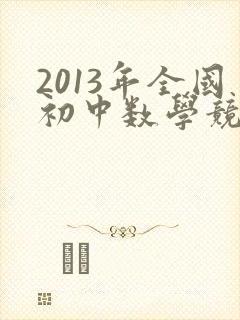 2013年全国初中数学竞赛试题