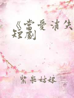 《当爱消失时》短剧
