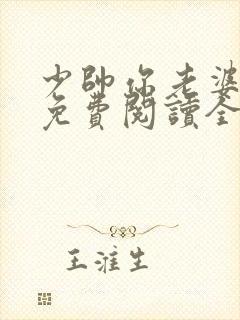 少帅你老婆跑了免费阅读全文