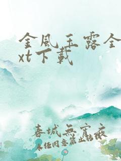 金风玉露全文txt下载