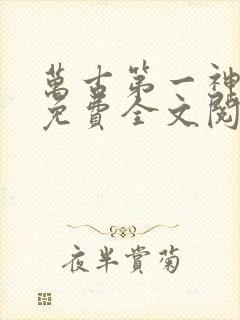 万古第一神小说免费全文阅