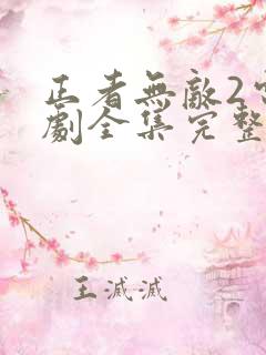 正者无敌2电视剧全集完整版免费观看