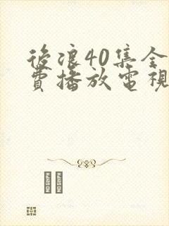 后浪40集全免费播放电视剧