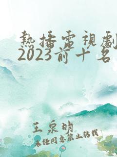 热播电视剧推荐2023前十名