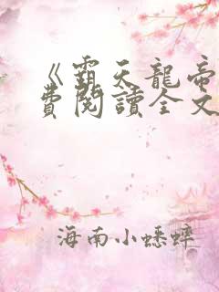 《霸天龙帝》免费阅读全文
