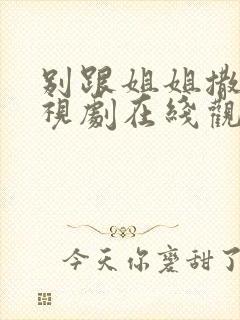 别跟姐姐撒野电视剧在线观看免费