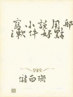 写小说用哪个ai软件好点