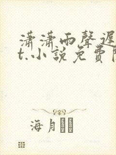 潇潇雨声迟txt.小说免费阅读
