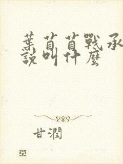 叶苜苜战承胤小说叫什么