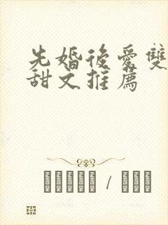 先婚后爱双男主甜文推荐