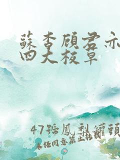 苏杳顾君亦国防四大校草