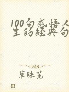 100句感悟人生的经典句子