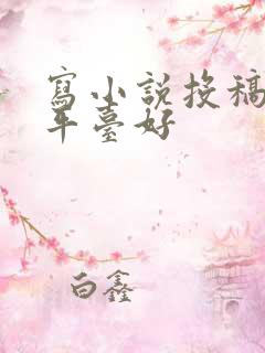 写小说投稿哪个平台好