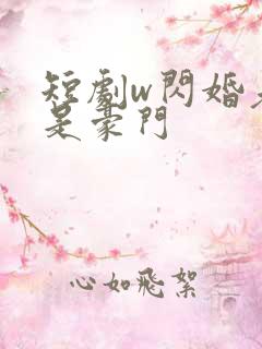 短剧w闪婚老公是豪门