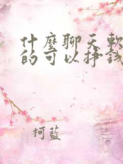 什么聊天软件男的可以挣钱