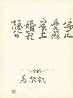 隐婚蜜爱偏执老公宠上瘾正版