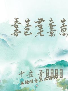 吾生君未生君生吾已老意思
