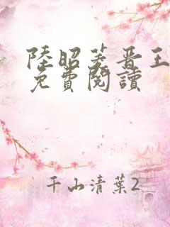 陆昭菱晋王全文免费阅读
