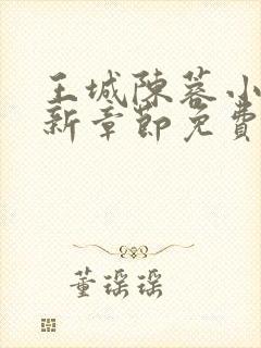 王城陈蓉小说最新章节免费阅读全文