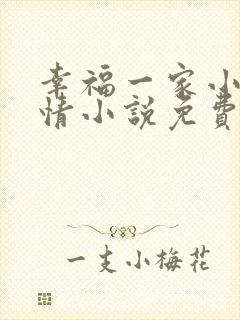 幸福一家小说言情小说免费阅读