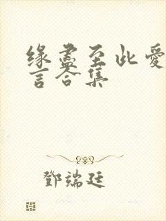 缘尽至此爱不再言合集