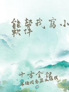 能帮我写小说的软件