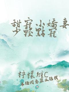 甜宠小娇妻:墨少轻点宠
