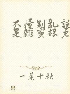 不懂别乱说我不是杂灵根免费全集