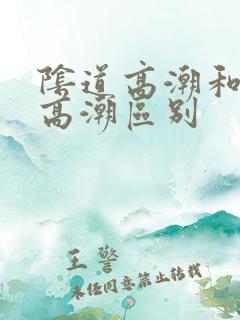 阴道高潮和阴蒂高潮区别