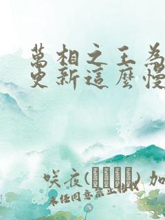 万相之王为什么更新这么慢