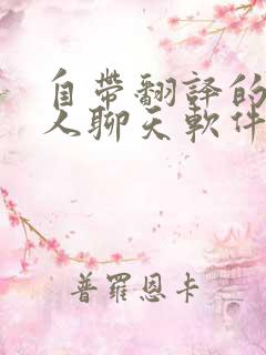 自带翻译的外国人聊天软件