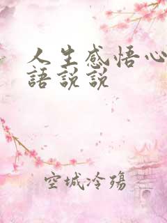 人生感悟心灵禅语说说