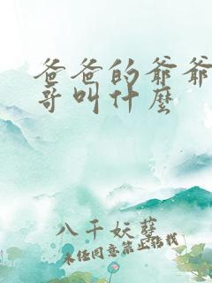 爸爸的爷爷的哥哥叫什么