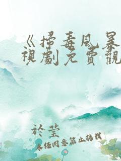 《扫毒风暴》电视剧免费观看高清