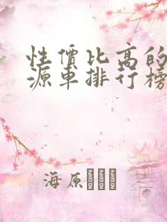 性价比高的新能源车排行榜
