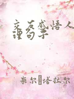 交友感悟人生哲理句子