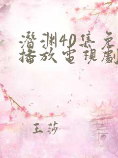 潜渊40集免费播放电视剧黄晓明全集