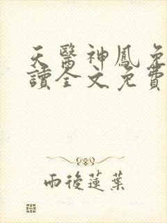 天医神凤免费阅读全文免费阅读