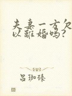 夫妻一方欠债可以离婚吗?