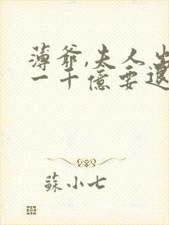 薄爷,夫人出价一千亿要退婚全文免费阅读