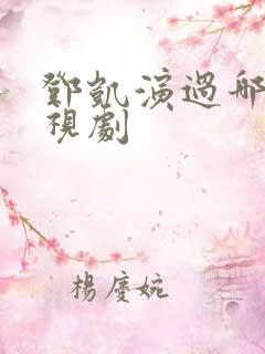 邓凯演过哪些电视剧