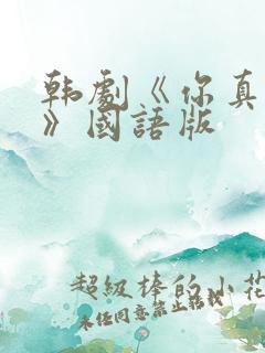 韩剧《你真漂亮》国语版