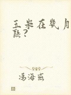 玉米在几月份成熟?